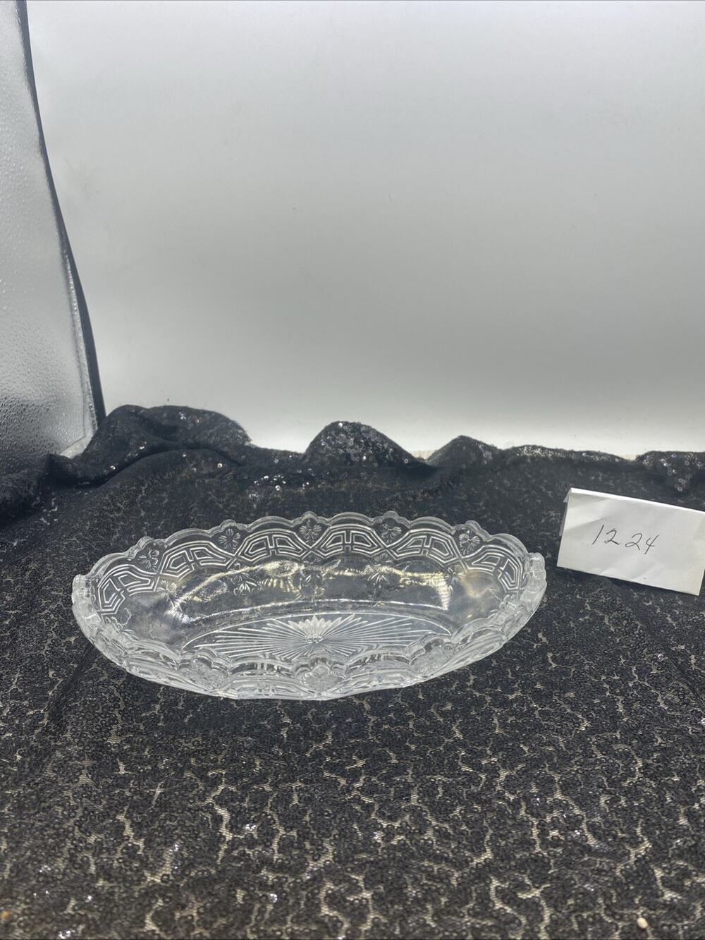 Vintage 1912 U.S. Glass Athenia Pattern - Signed Oval Relish Dish